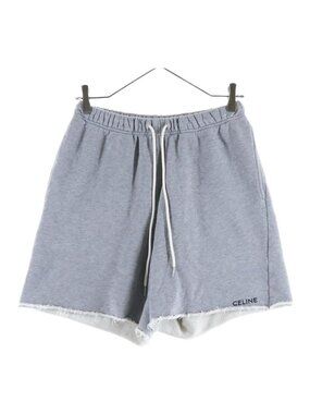 Celine Logo Embroidery Sweat Shorts Gray